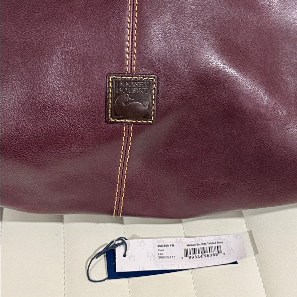 Dooney & Bourke Florentine Leather Shoulder Bag Plum Color - Picture 10 of 10